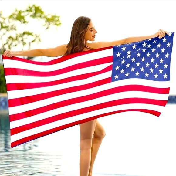 🇺🇸 American Flag Pattern Oversized Beach Towel - Picture 2 of 10
